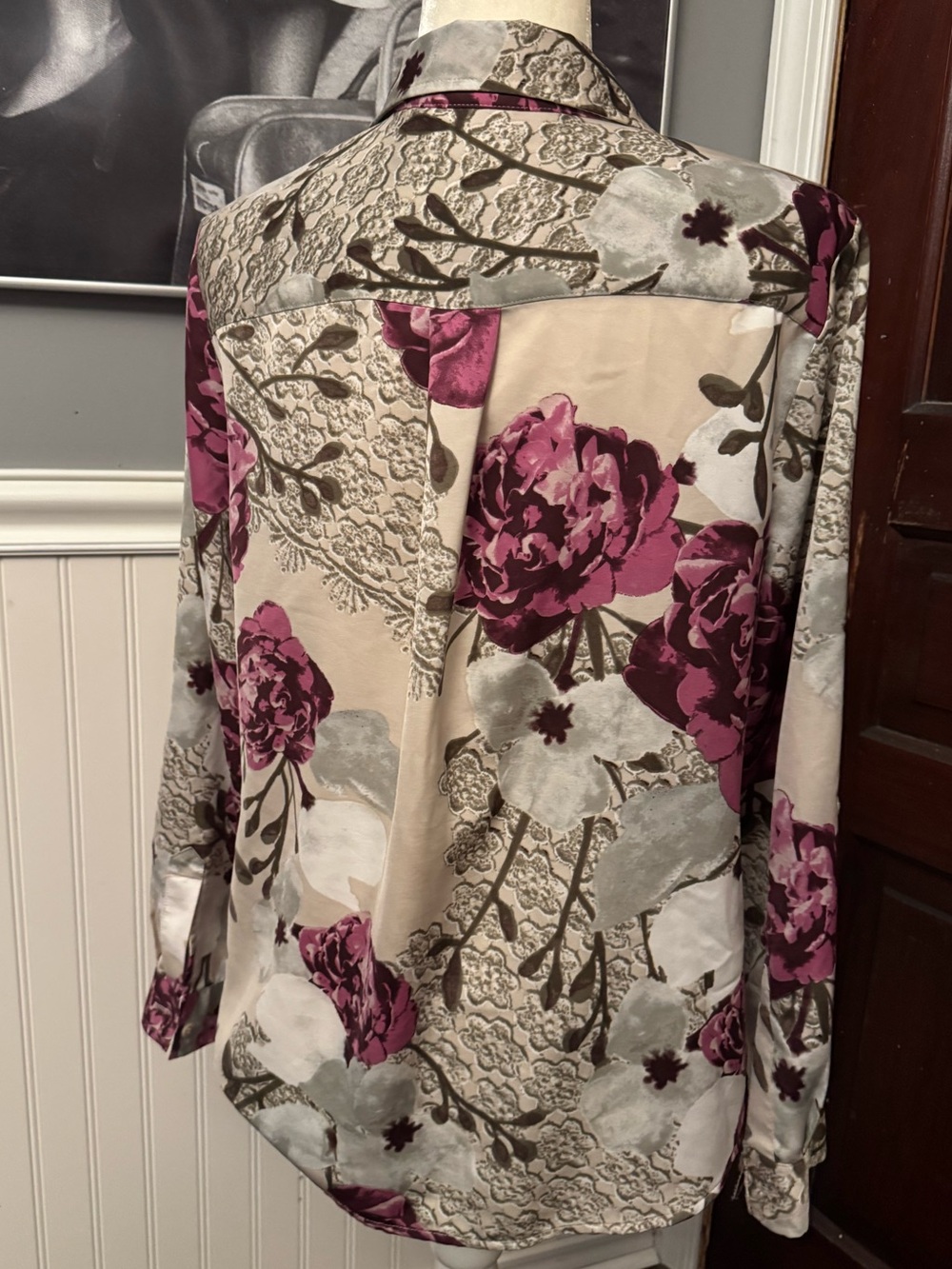 Chico’s Purple Floral Print Button Up Blouse Size 1
(M) - Picture 5 of 10